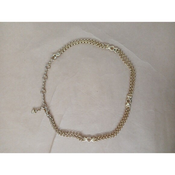 Vintage 90s Womens Gold Tone Metal Chain Link Belt Hip Waist Small 36" - Picture 1 of 5